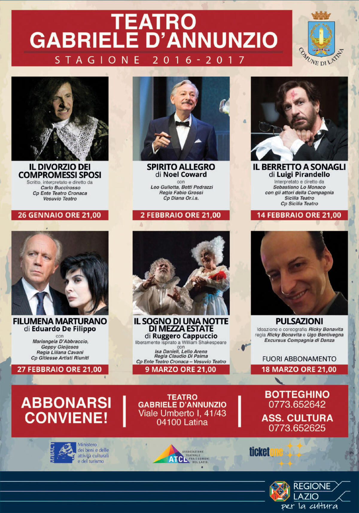 Parte la stagione di prosa a Latina, al D'Annunzio 6 spettacoli di qualità - 