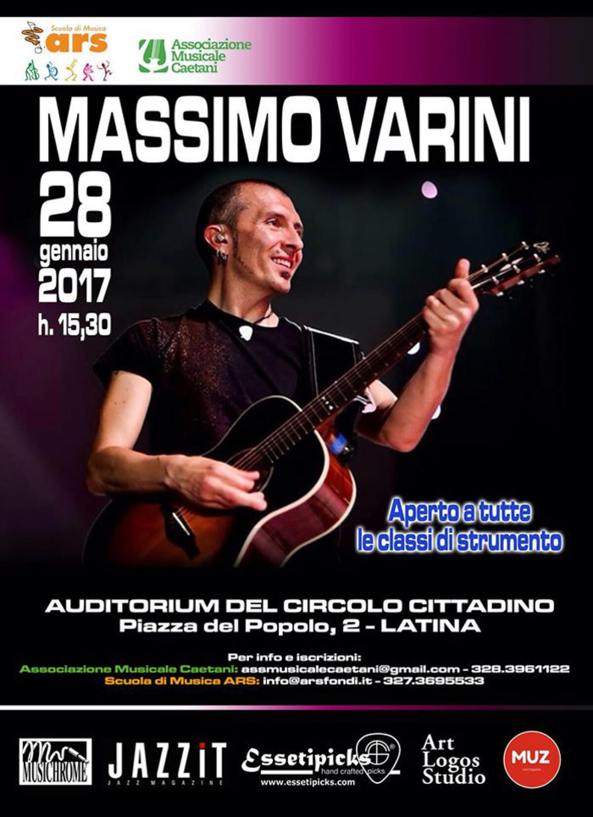 LATINA - Master Class con Massimo Varini, didatta della chitarra apprezzatissimo. - 