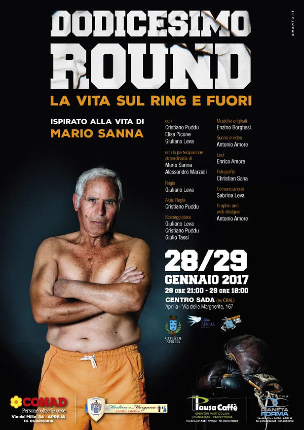 La vita del pugile apriliano Mario Sanna nel nuovo spettacolo di Giuliano Leva - 