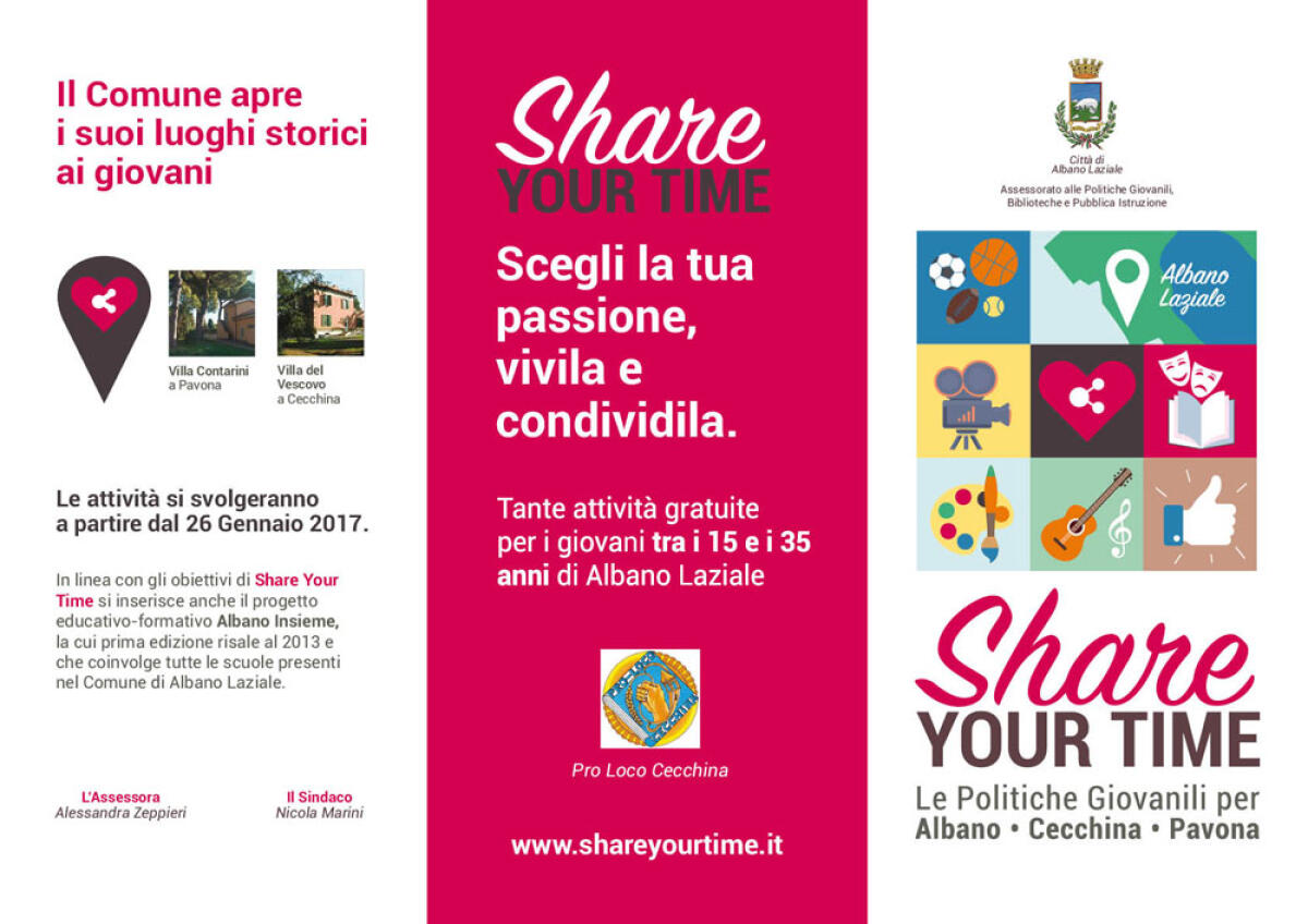 ALBANO – Al via la seconda edizione di “Share Your Time”, con tanti corsi gratuiti. - 