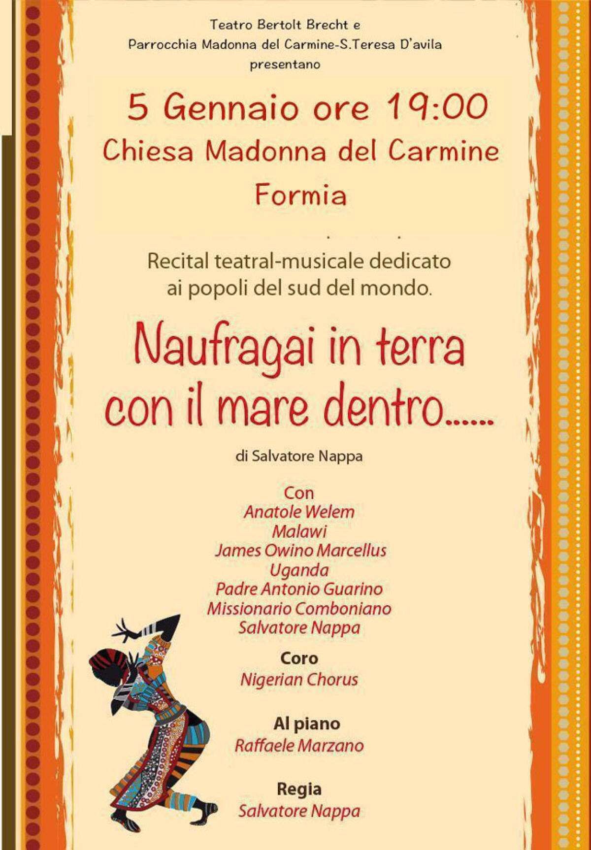 Il recital “Naufraghi in terra con il mare dentro” in scena a Formia - 