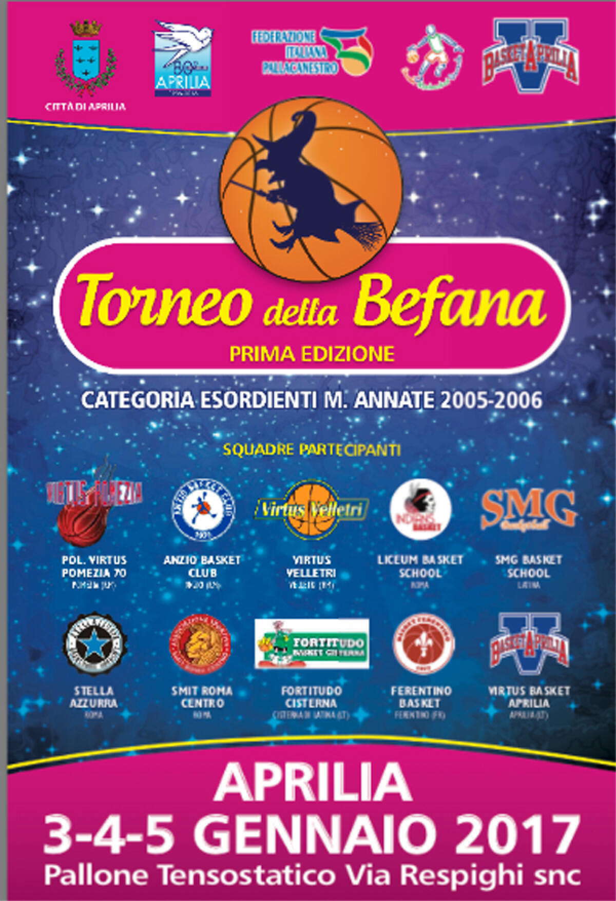 Al via il torneo della Befana della Viturs Basket Aprilia - 