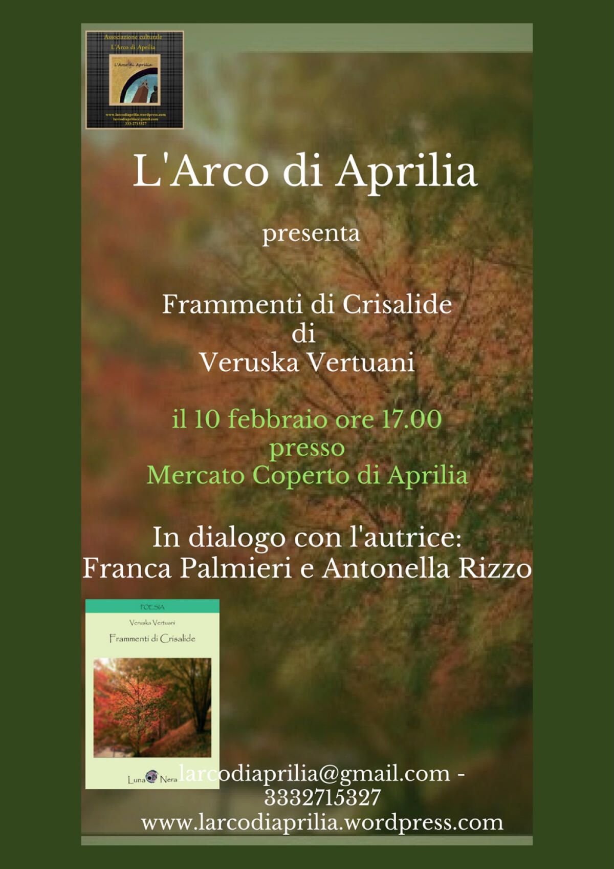 L'associazione "L'Arco di Aprilia" presenta la nuova raccolta di scritti di Veruska Vertuani - 