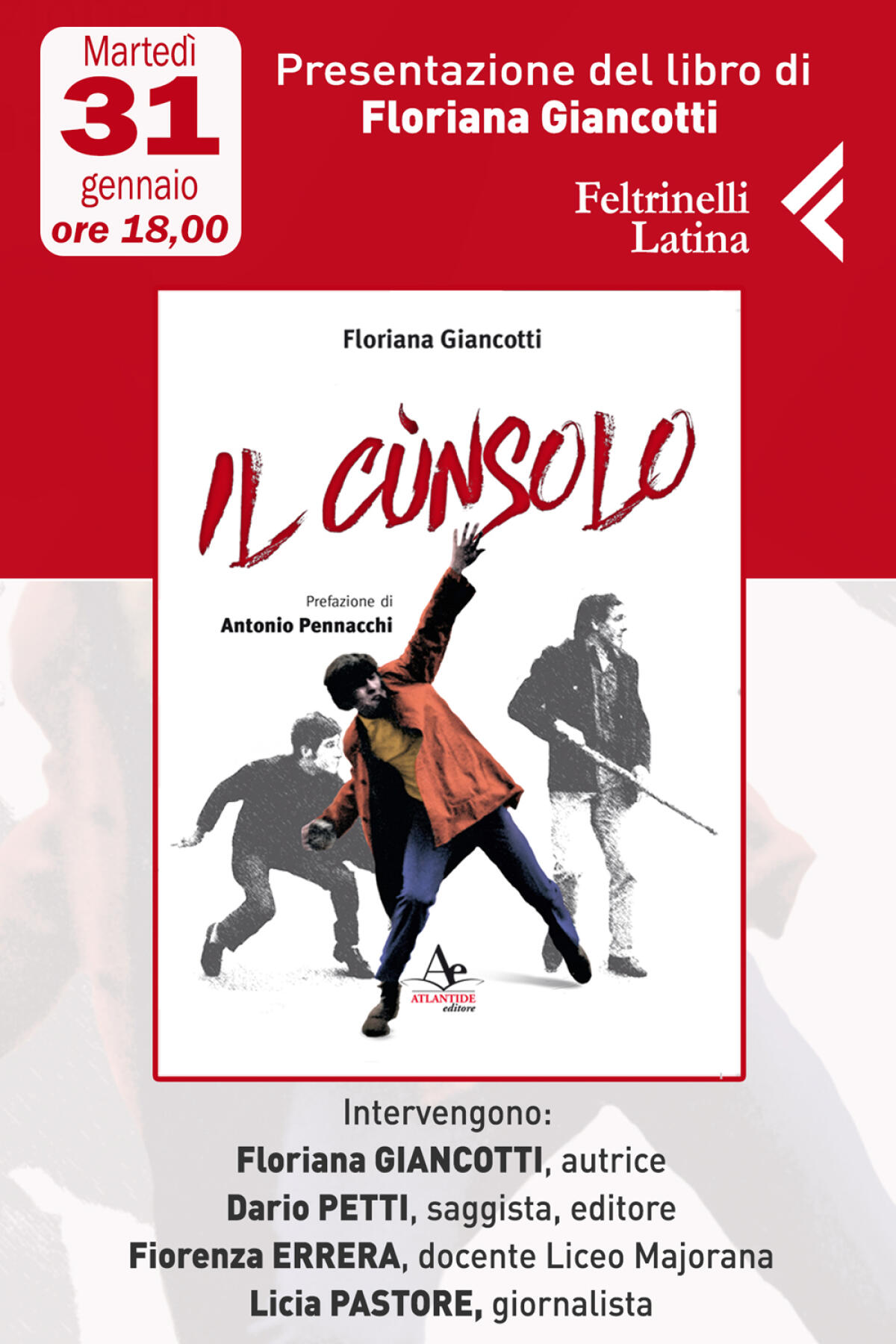 CISTERNA - Presentazione de "Il Cunsolo", il romanzo di Floriana Giancotti. - 