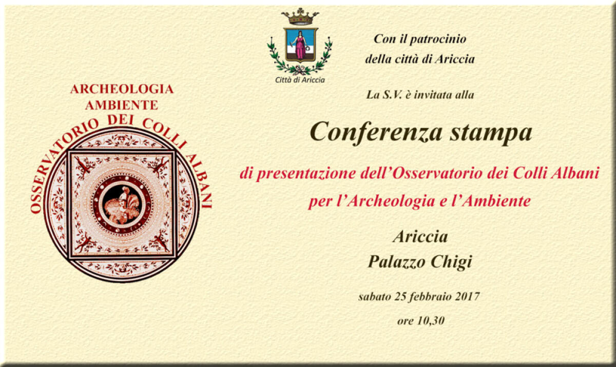 Ariccia, al via l'Osservatorio dei Colli Albani per l'Archeologia e l'Ambiente - 