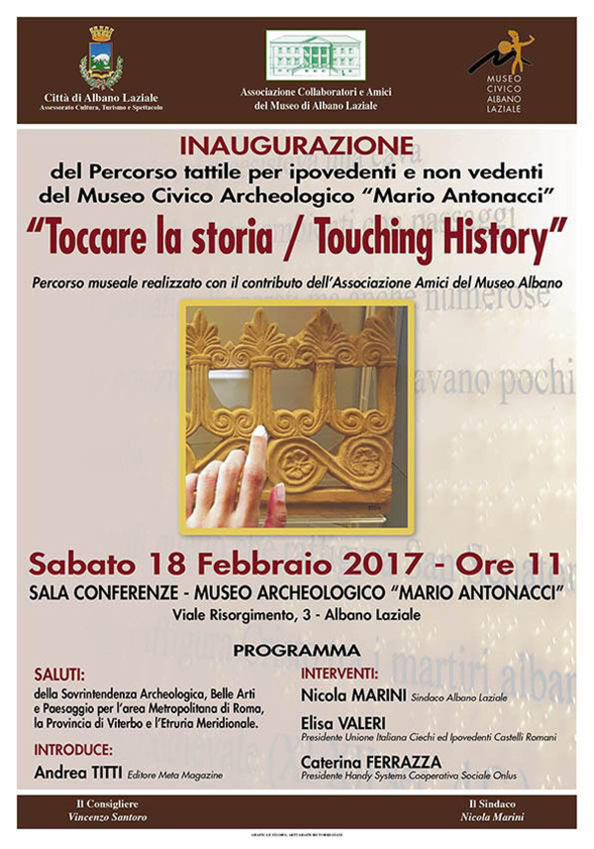 ALBANO - percorso tattile per ipovedenti e non vedenti Al Museo Civico “Mario Antonacci”. - 