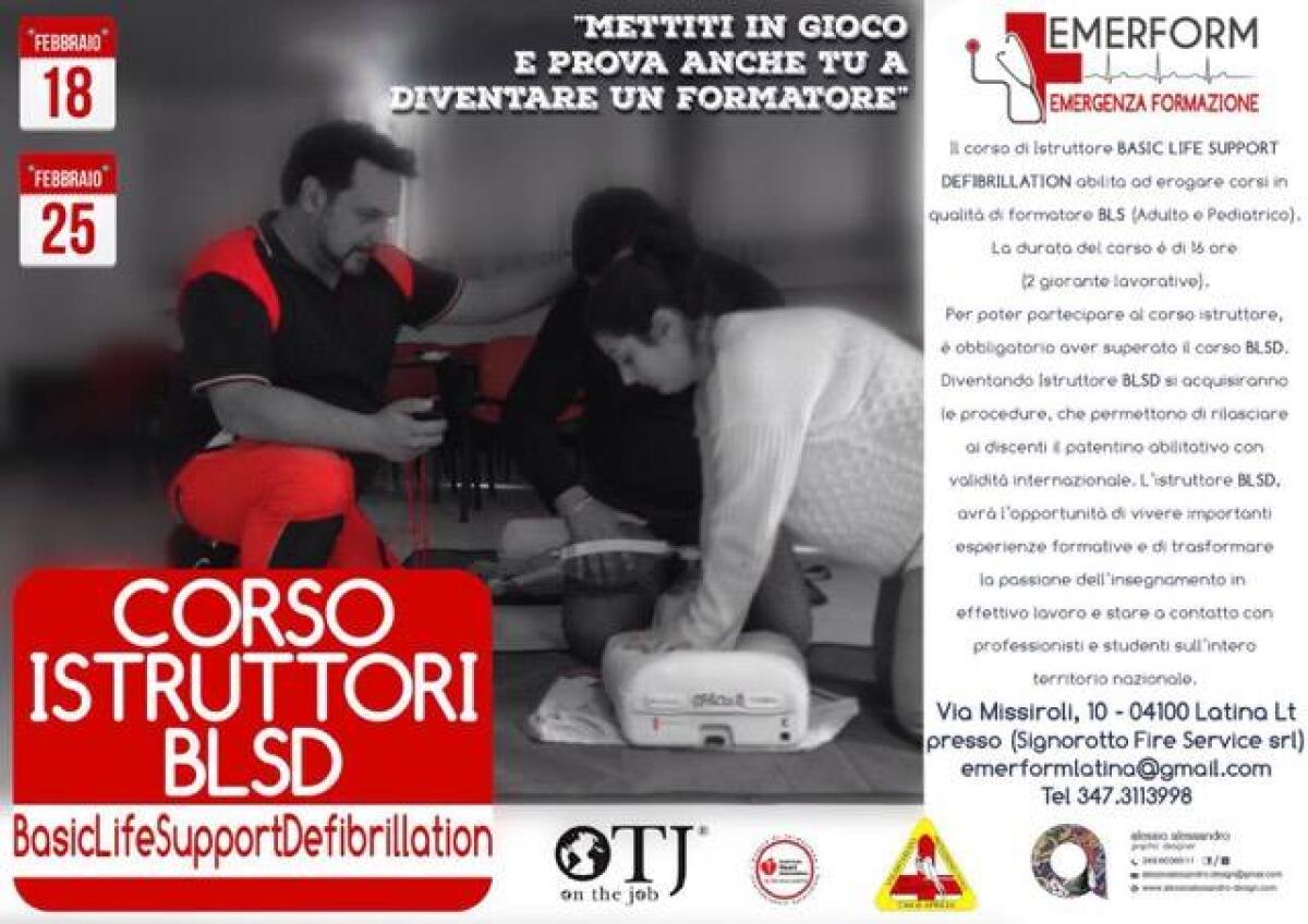 Arresto cardiaco, corsi intensivi a Latina per diventare istruttore BLSD - 