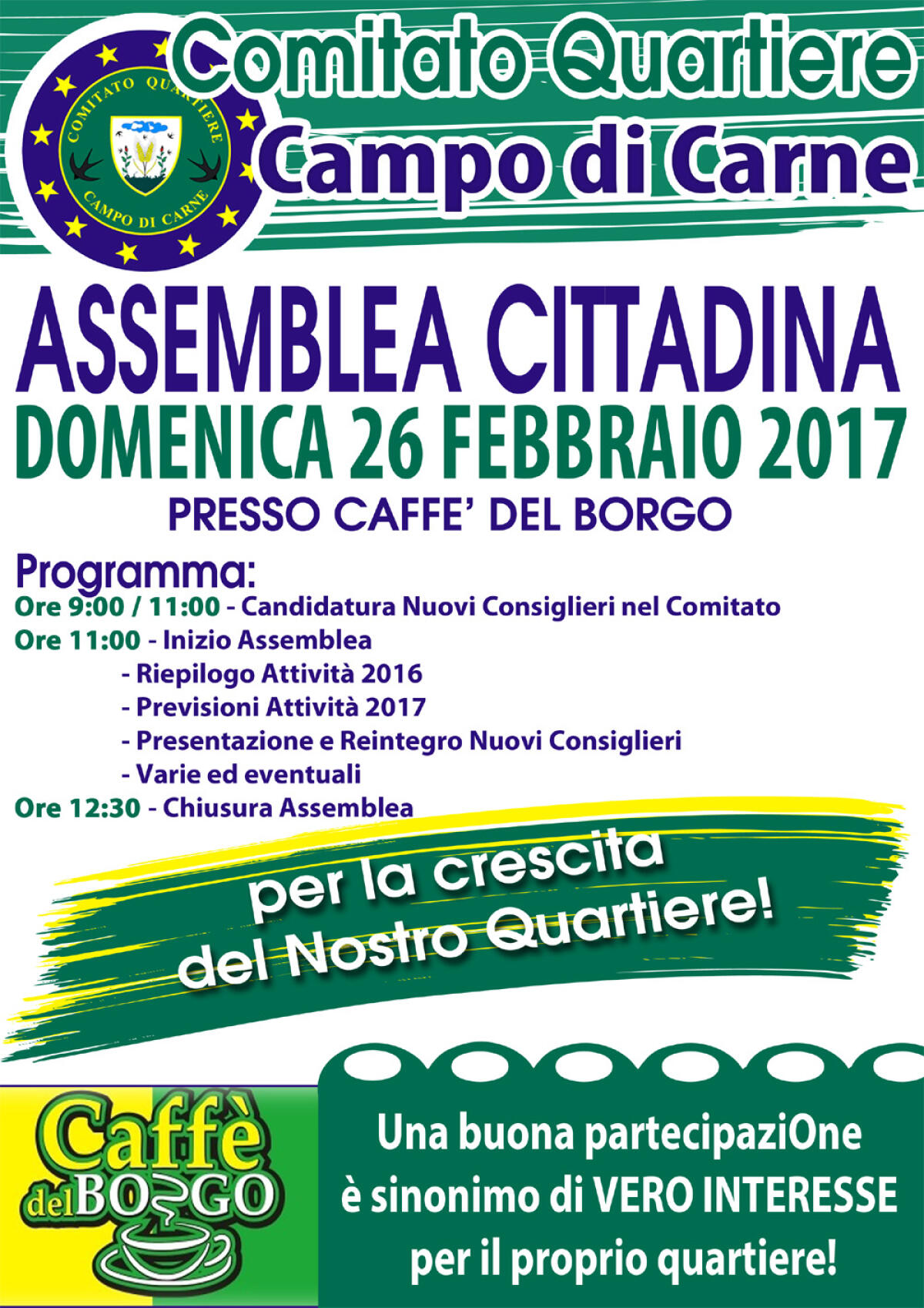 APRILIA - Questa domenica assemblea del Comitato di Quartiere Campo di Carne. - 