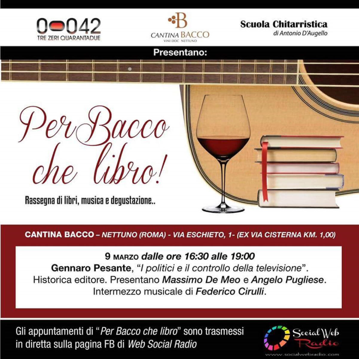 “Per Bacco Che libro”, la rassegna letterari a Nettuno - 