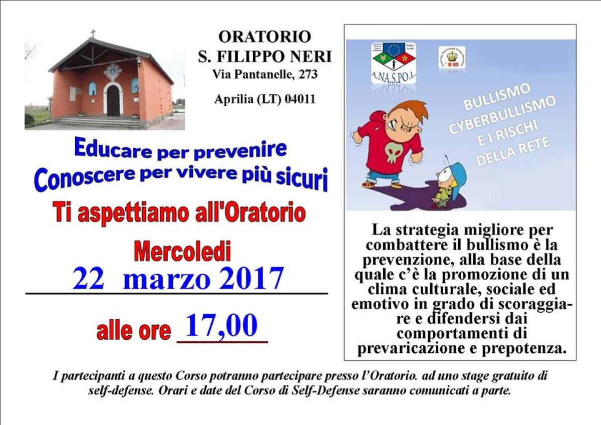 Bullismo e Cyberbullismo, un incontro ad Aprilia con l'Anaspol - 