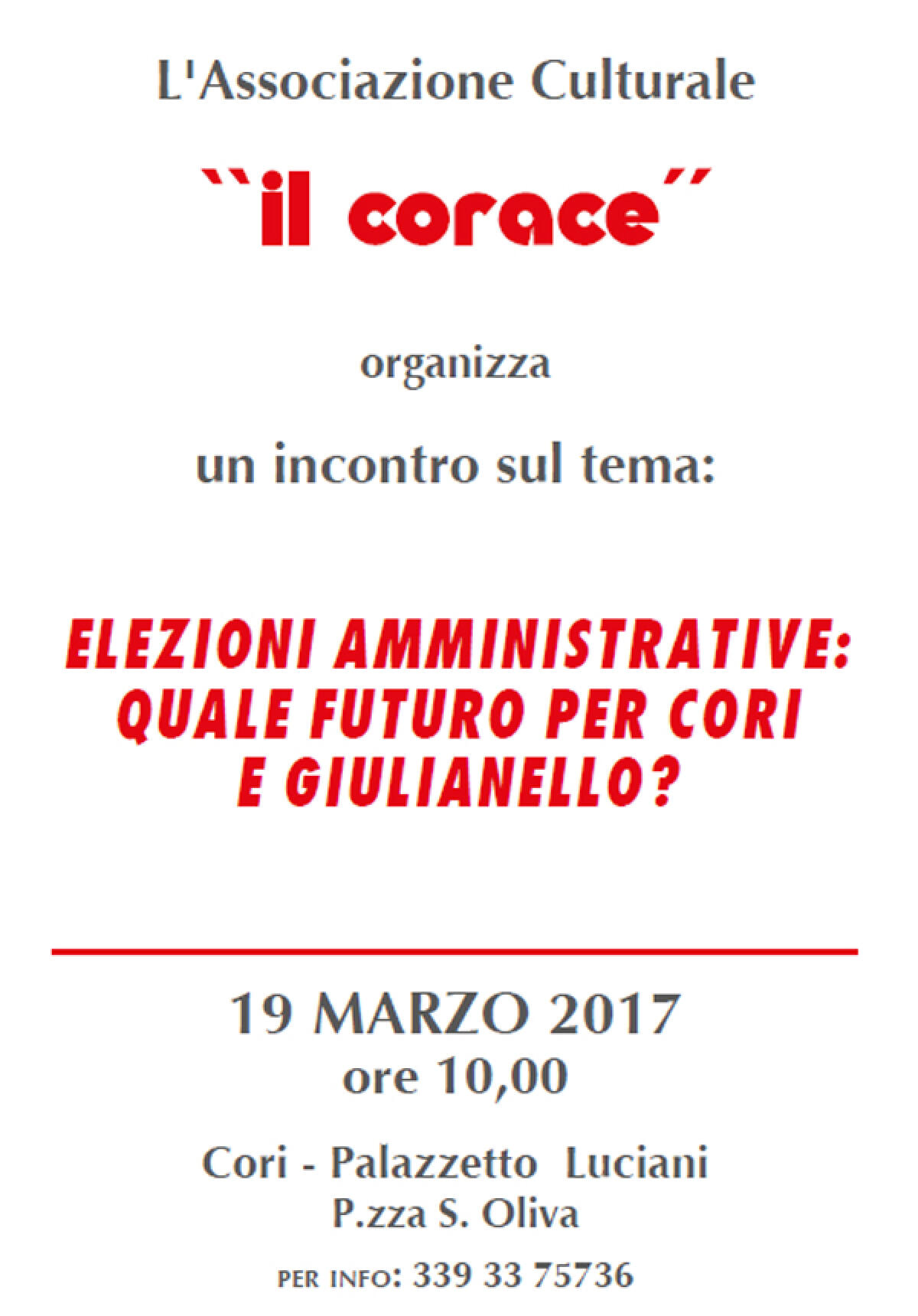 “Elezioni amministrative: quale futuro per Cori e Giulianello?”, l'incontro de "Il Corace". - 