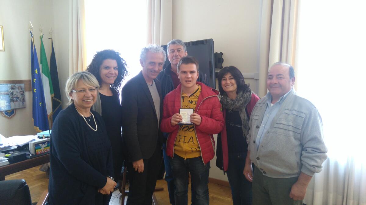 Il campione di nuovo Alessandro Marchiella ricevuto in Comune a Latina - 