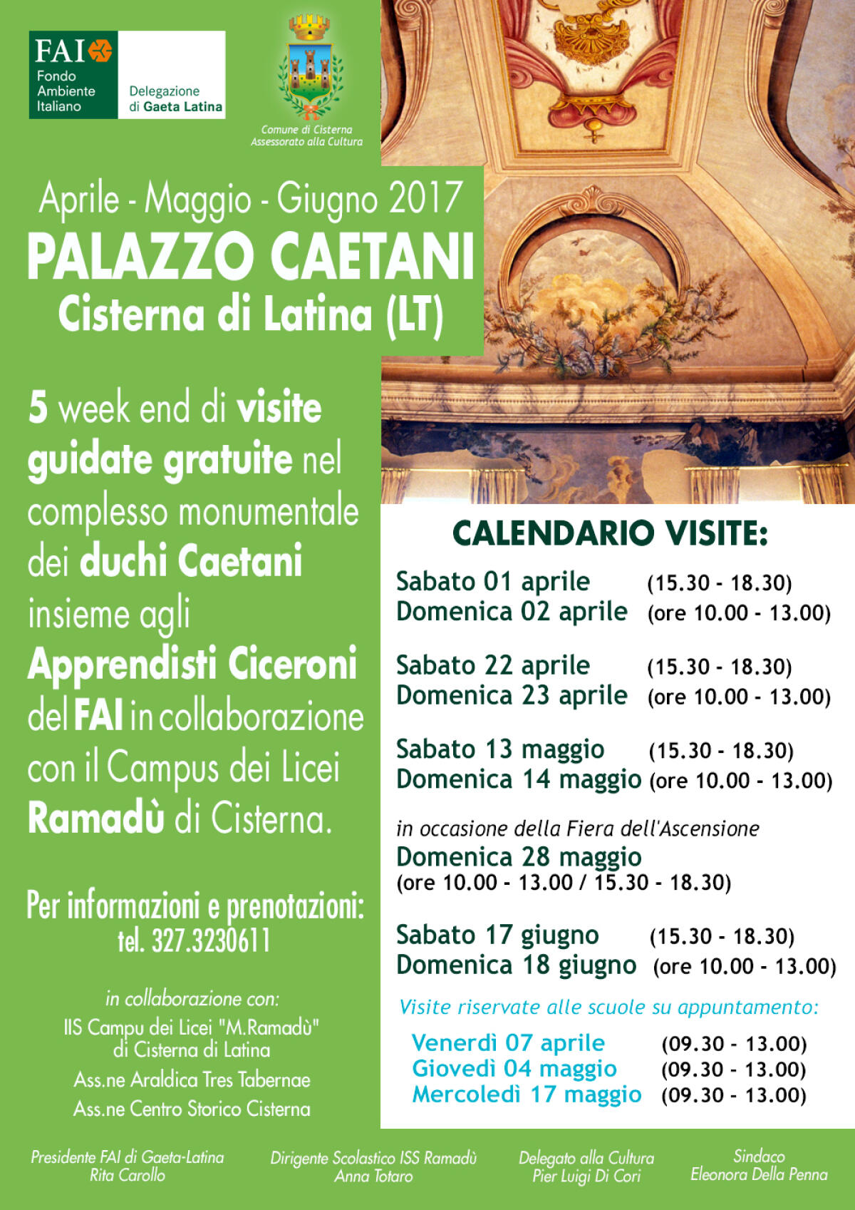 5 week end di visite gratuite al Palazzo Caetani di Cisterna - 