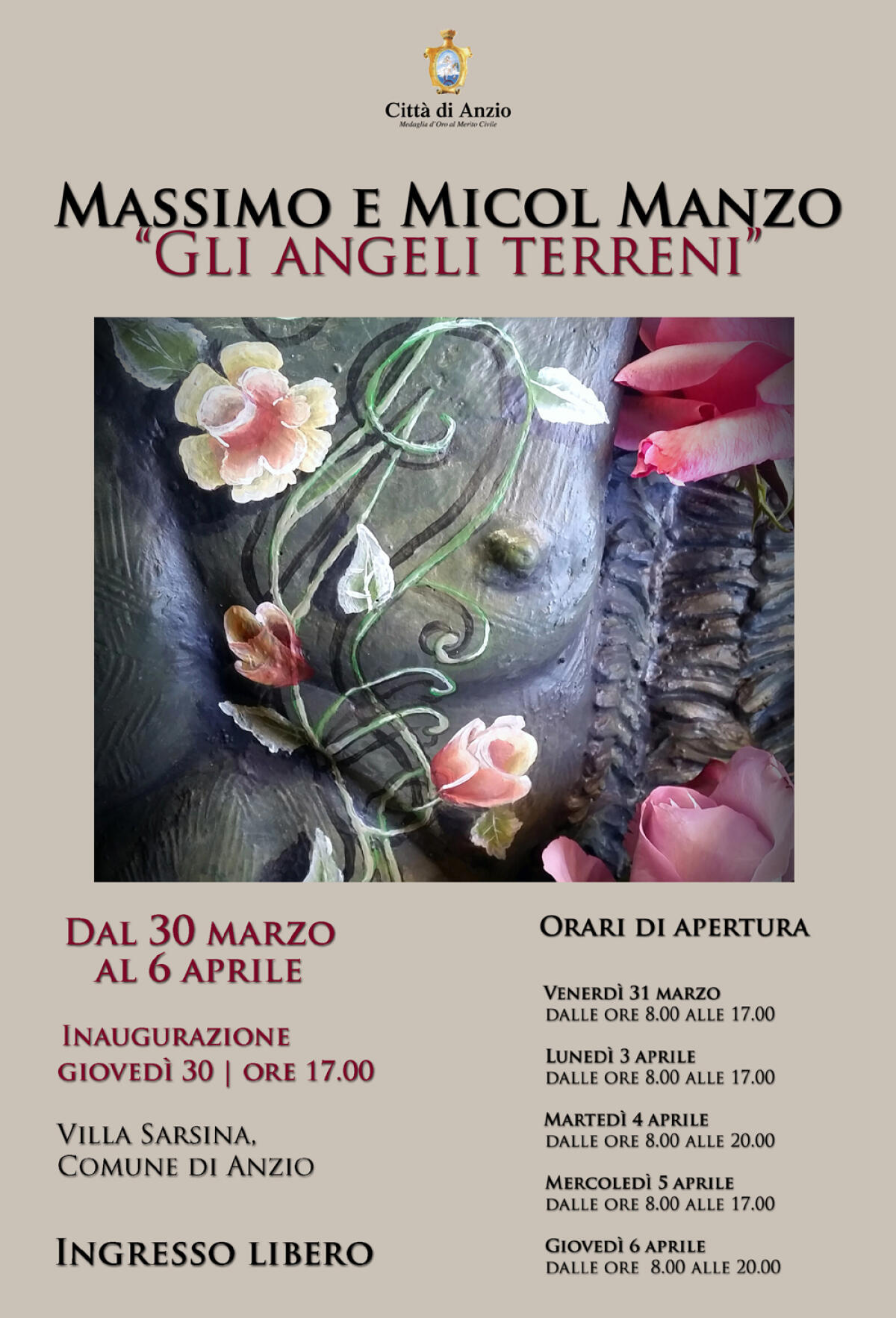 Ad Anzio taglio del nastro per la mostra di Massimo Manzo - 