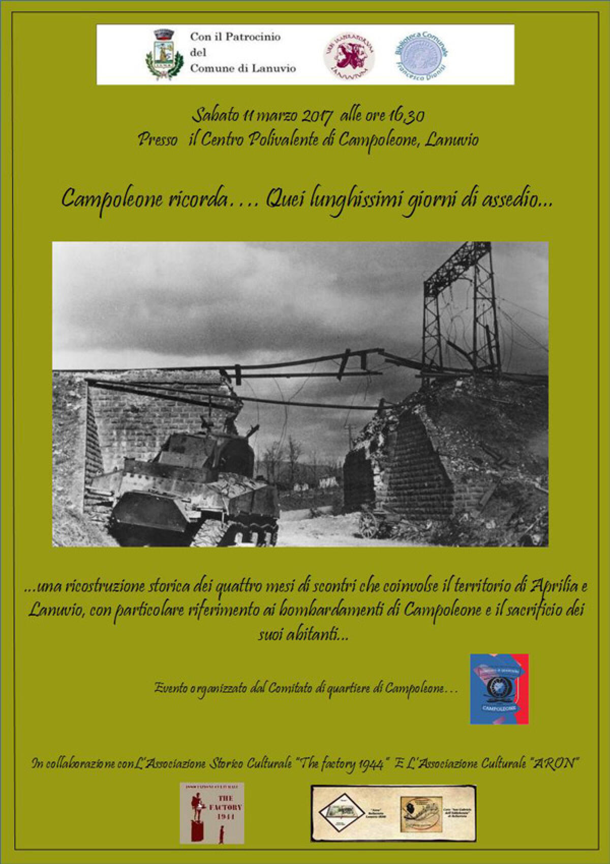 A Lanuvio l’incontro “Campoleone ricorda…quei lunghissimi giorni di assedio” - 