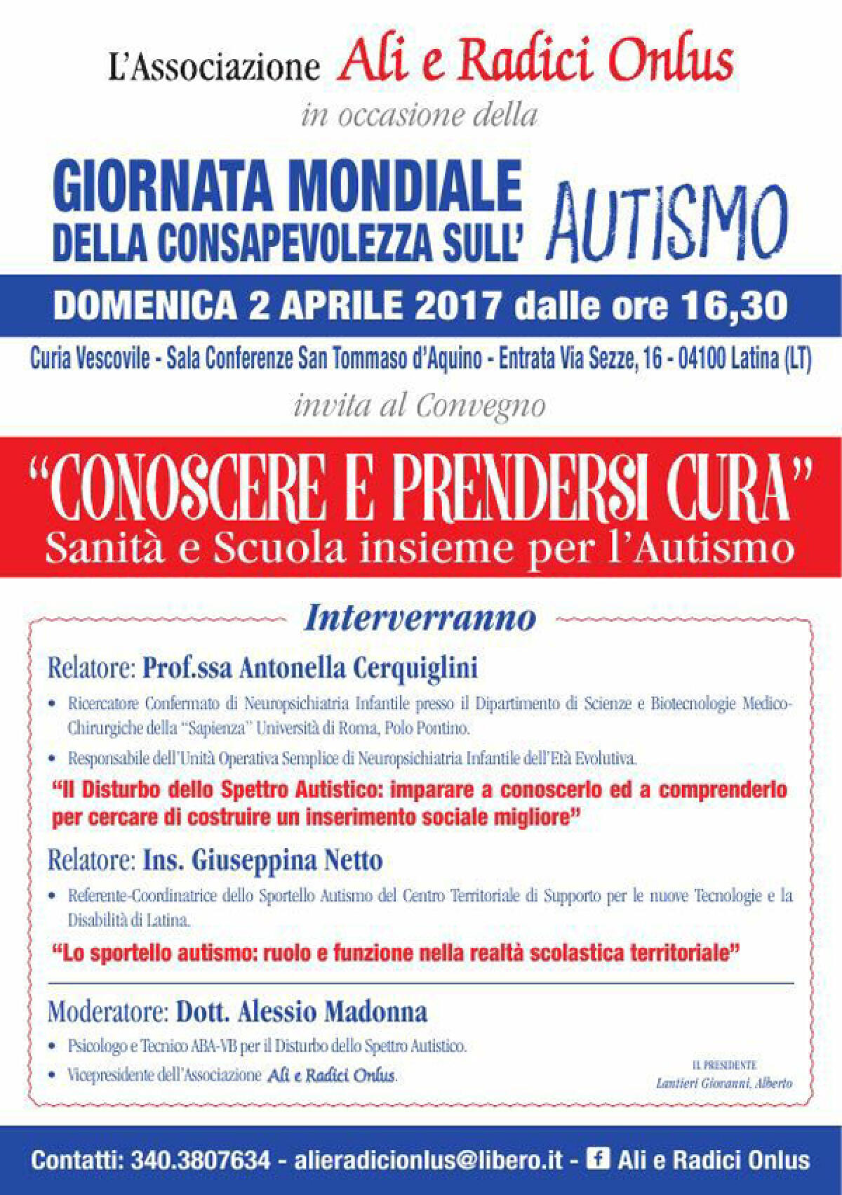 “Conoscere e prendersi cura. Sanità e Scuola insieme per l'Autismo” - 