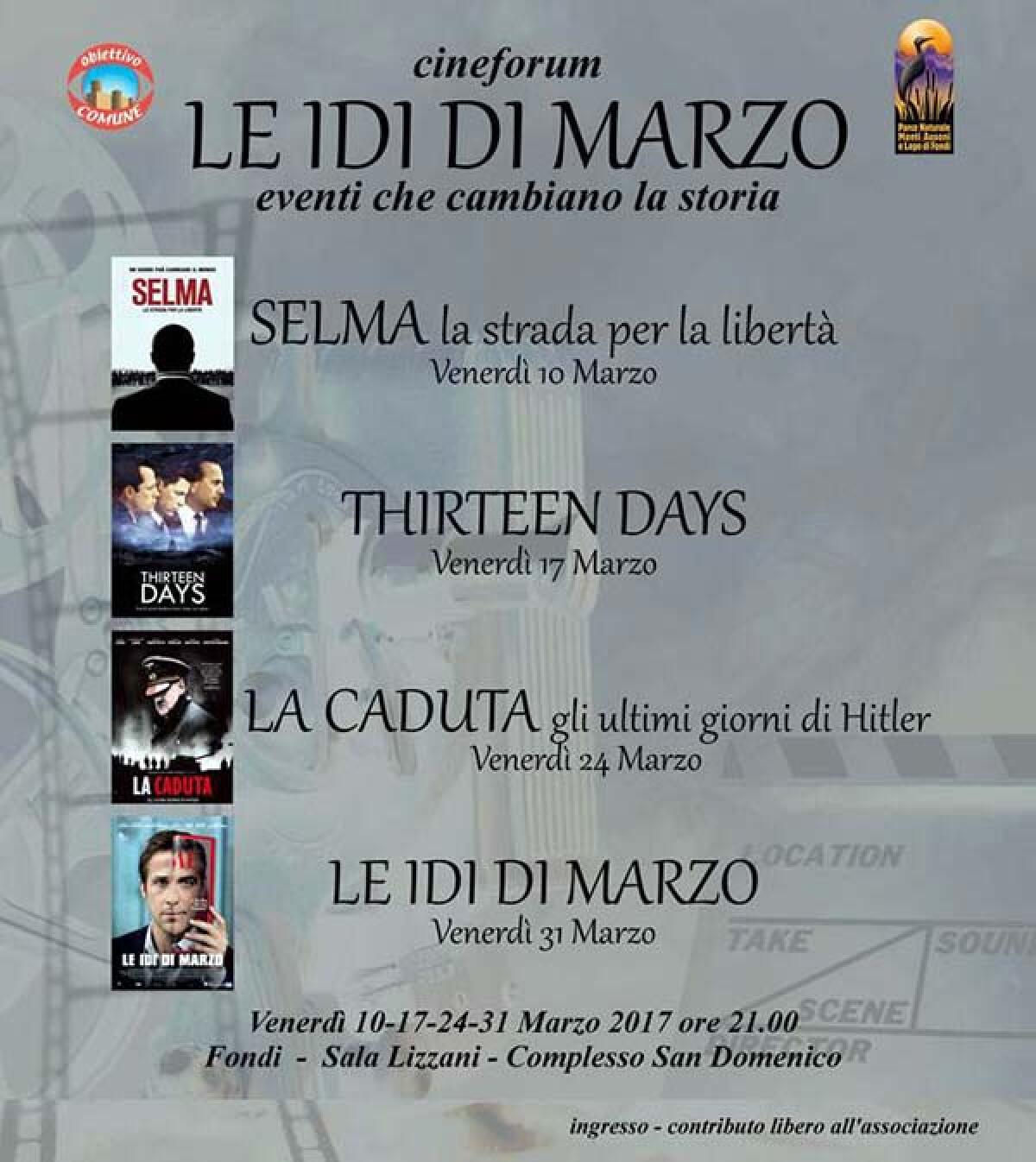 FONDI - "Le Idi di Marzo", cineforum nel Complesso San Domenico. - 
