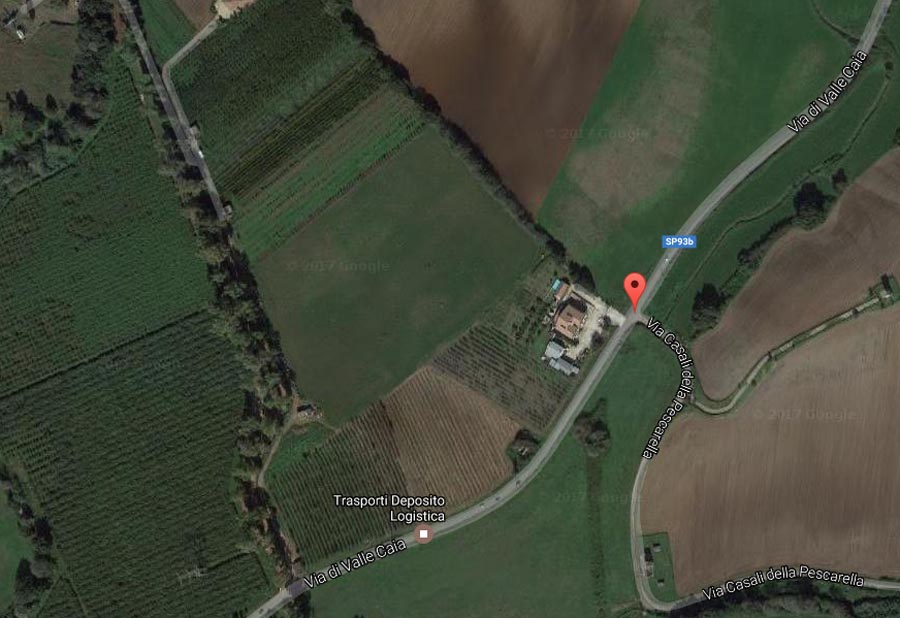 Via di Valle Caia vista dal satellite