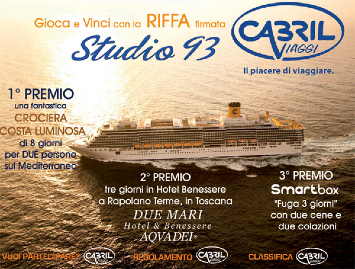 Sul podio della SuperRiffa 3 donne!!! Ecco chi ha vinto l'edizione firmata Studio 93 e Cabril Viaggi - 