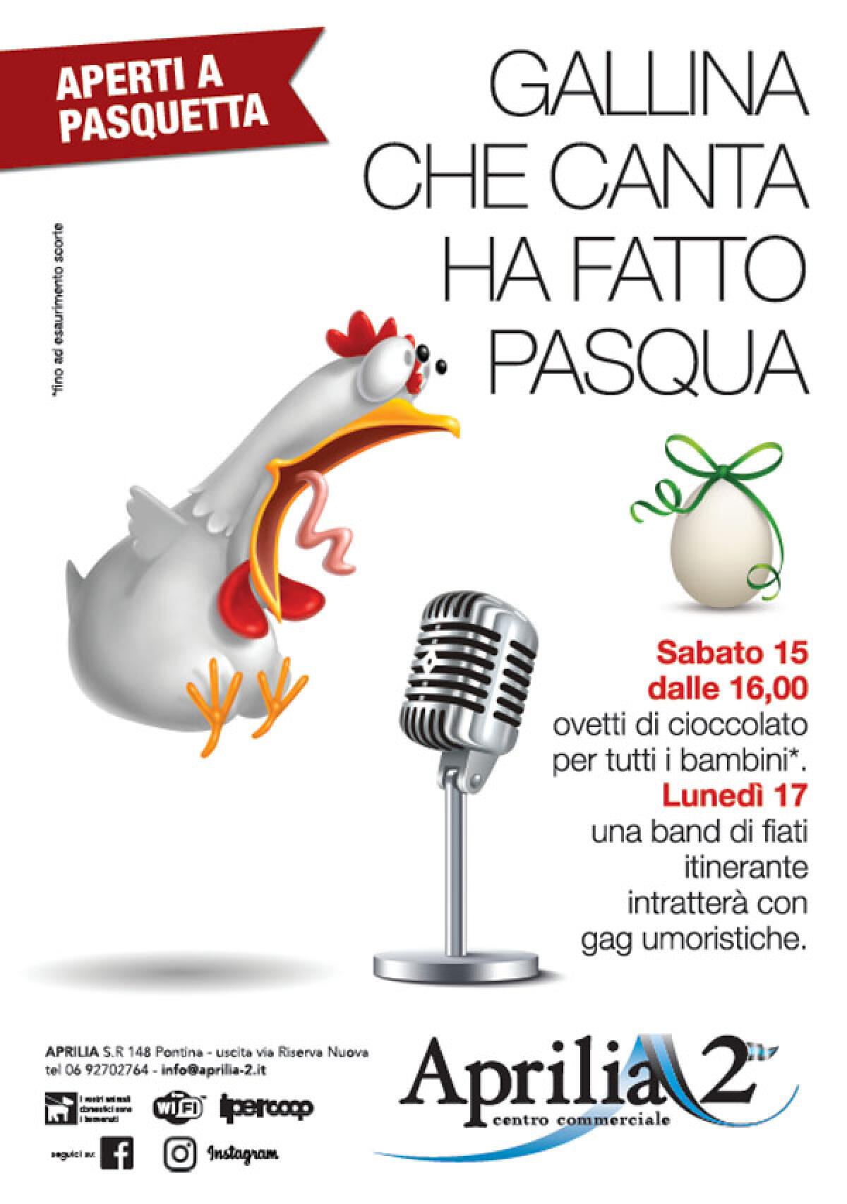 Il centro commerciale Aprilia2 aperto anche a Pasquetta. - 