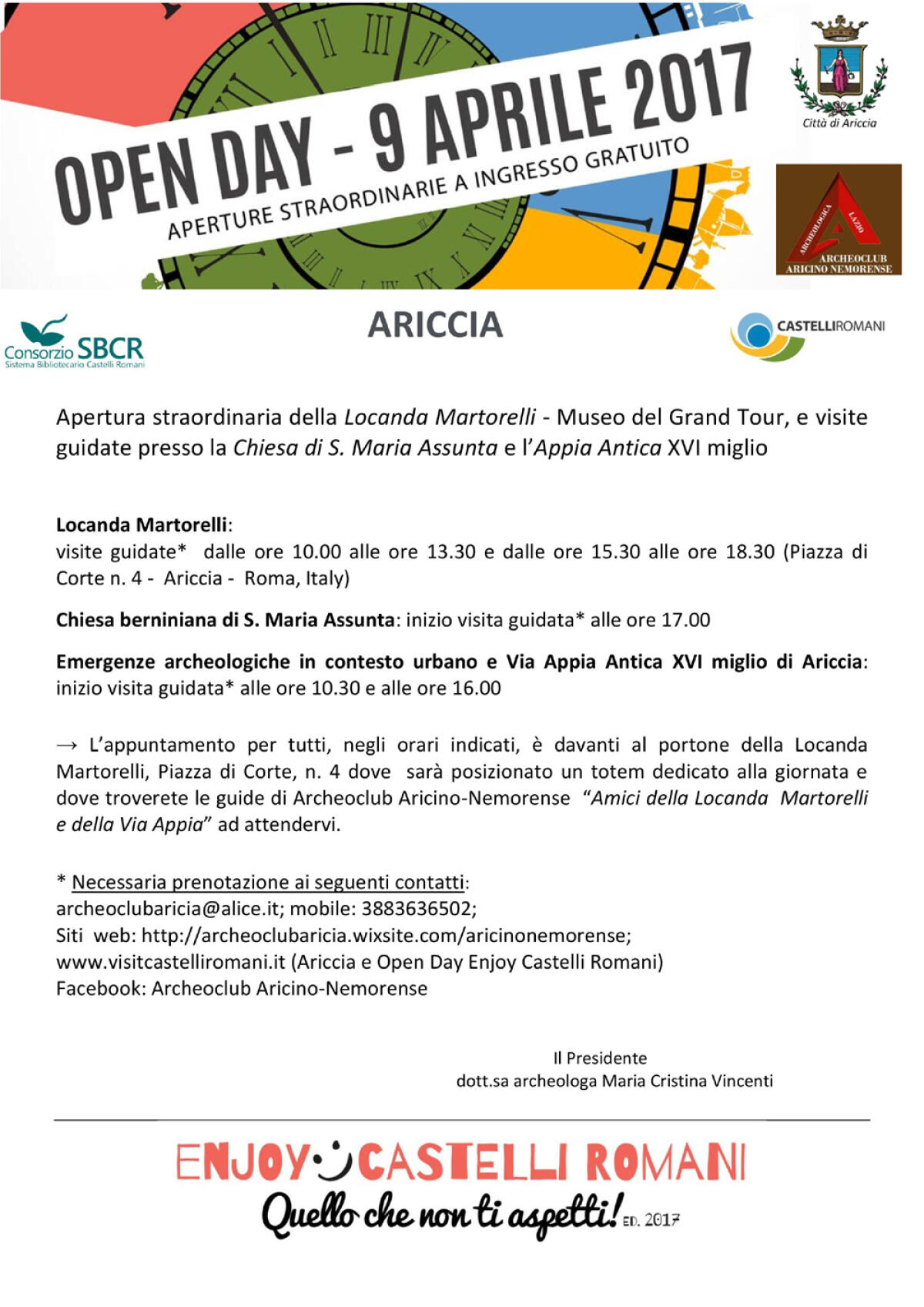 “Enjoy Castelli Romani”: ville, palazzi, musei e siti archeologici  fruibili gratuitamente per un giorno. - 