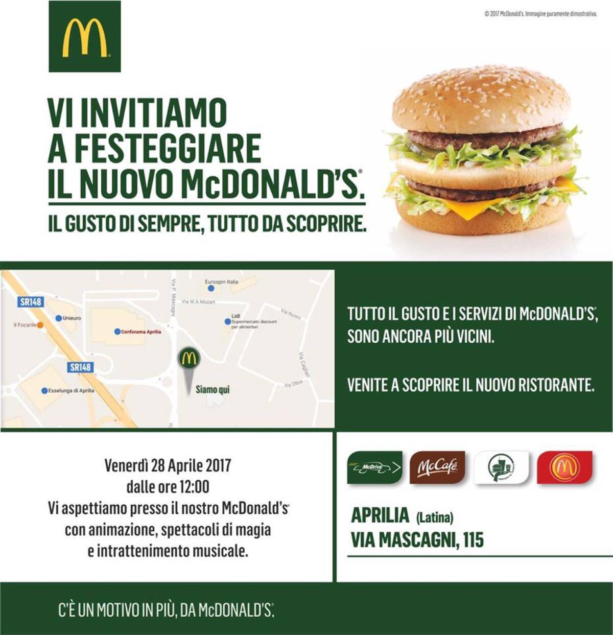 APRILIA - Aperto il nuovo ristorante McDonald’s di via Mascagni. - 
