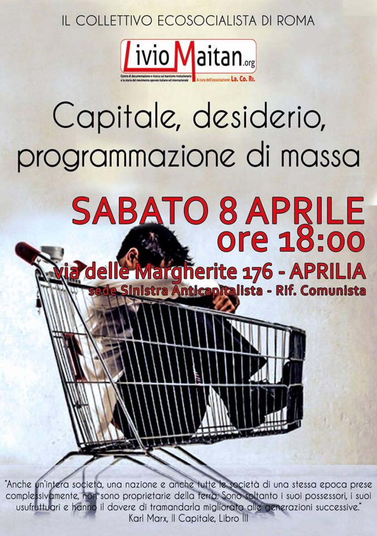 Capitale, desiderio, programmazione di massa, l'assemblea della Sinistra Anticapitalista ad Aprilia - 