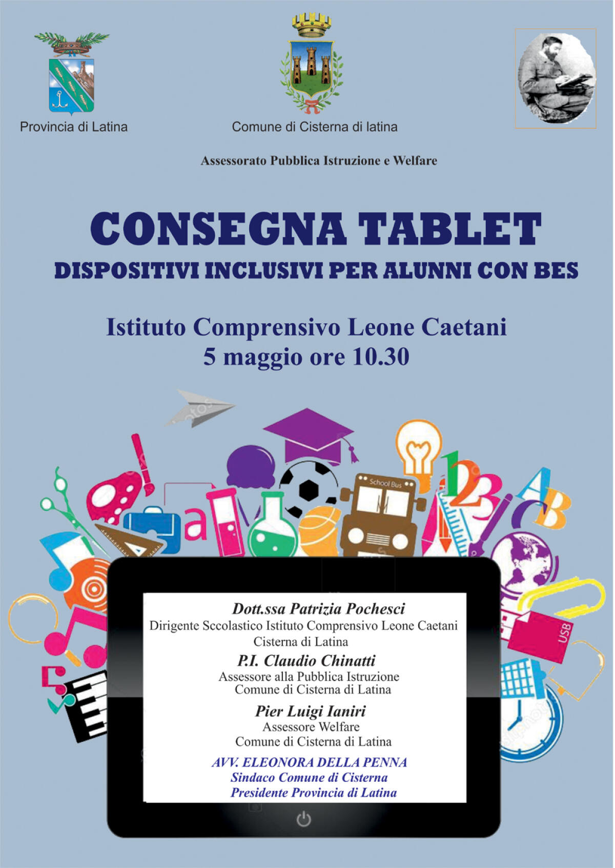 Il Comune di Cisterna dona tablet agli studenti con Bisogni Educativi Speciali. - 
