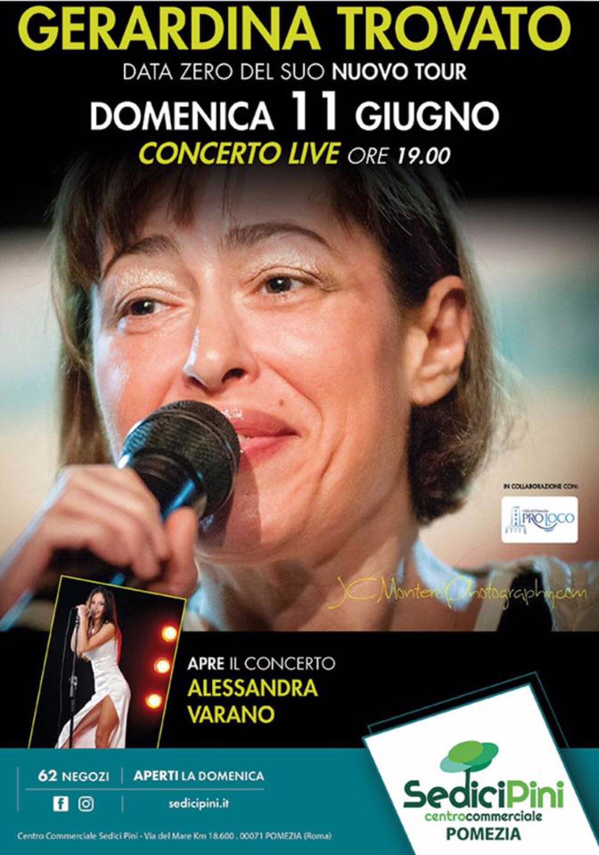 Gerardina Trovato questa domenica in concerto al centro commerciale 16 Pini di Pomezia. - 