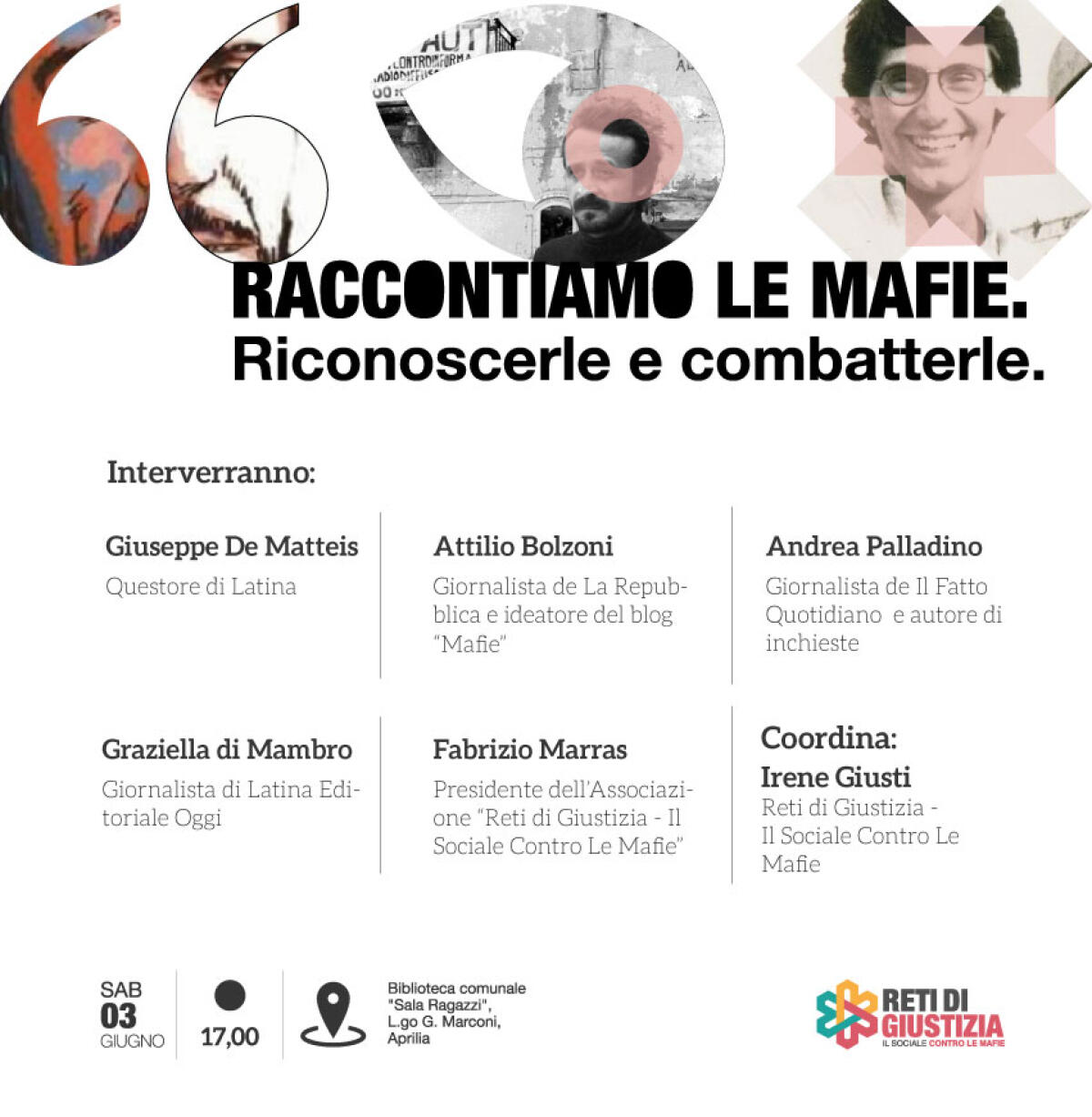 "Raccontiamo le mafie. Riconoscerle e combatterle", un incontro ad Aprilia - 