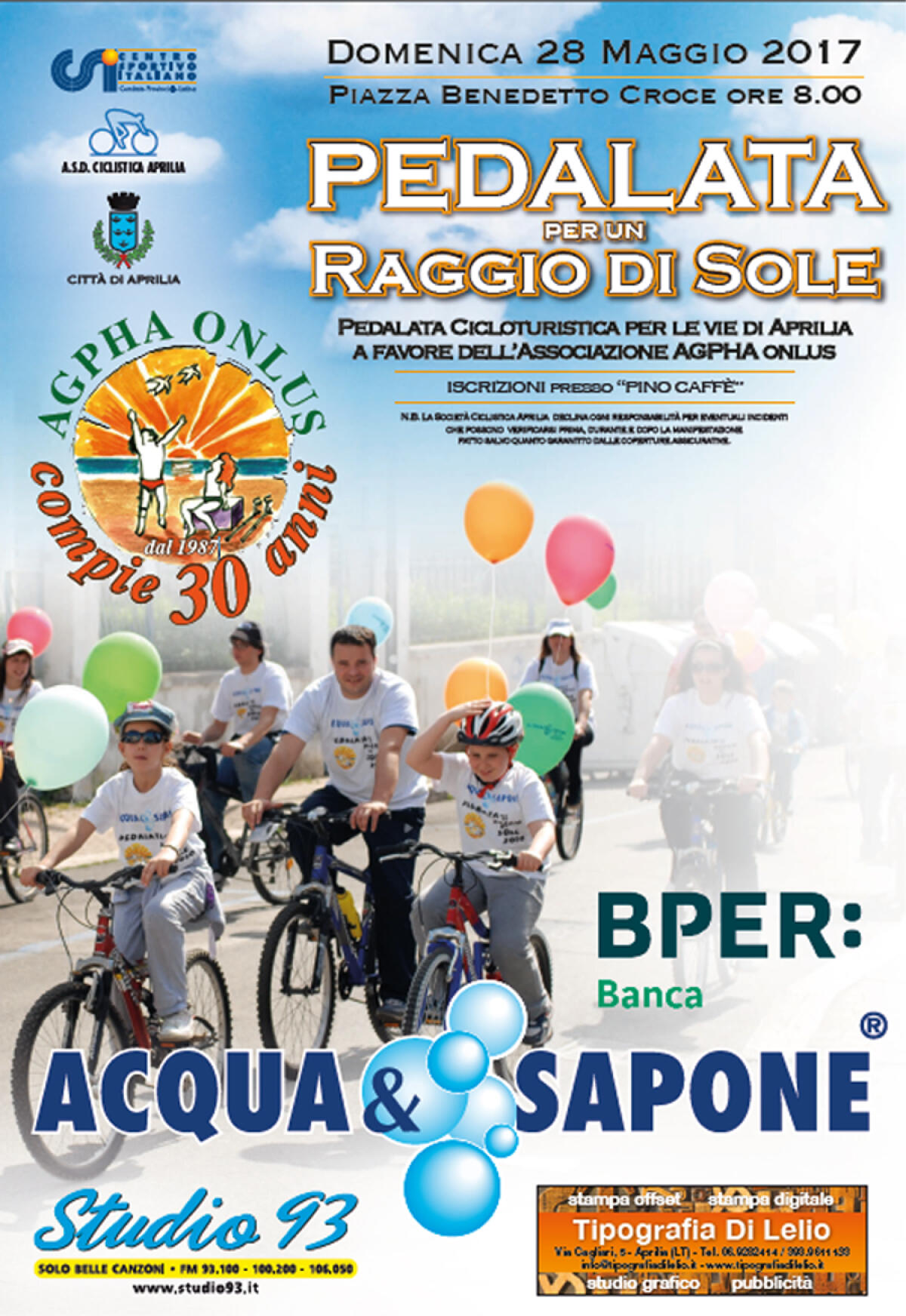 Questa domenica ad Aprilia la tradizionale “Pedalata per Un Raggio di Sole”. - 