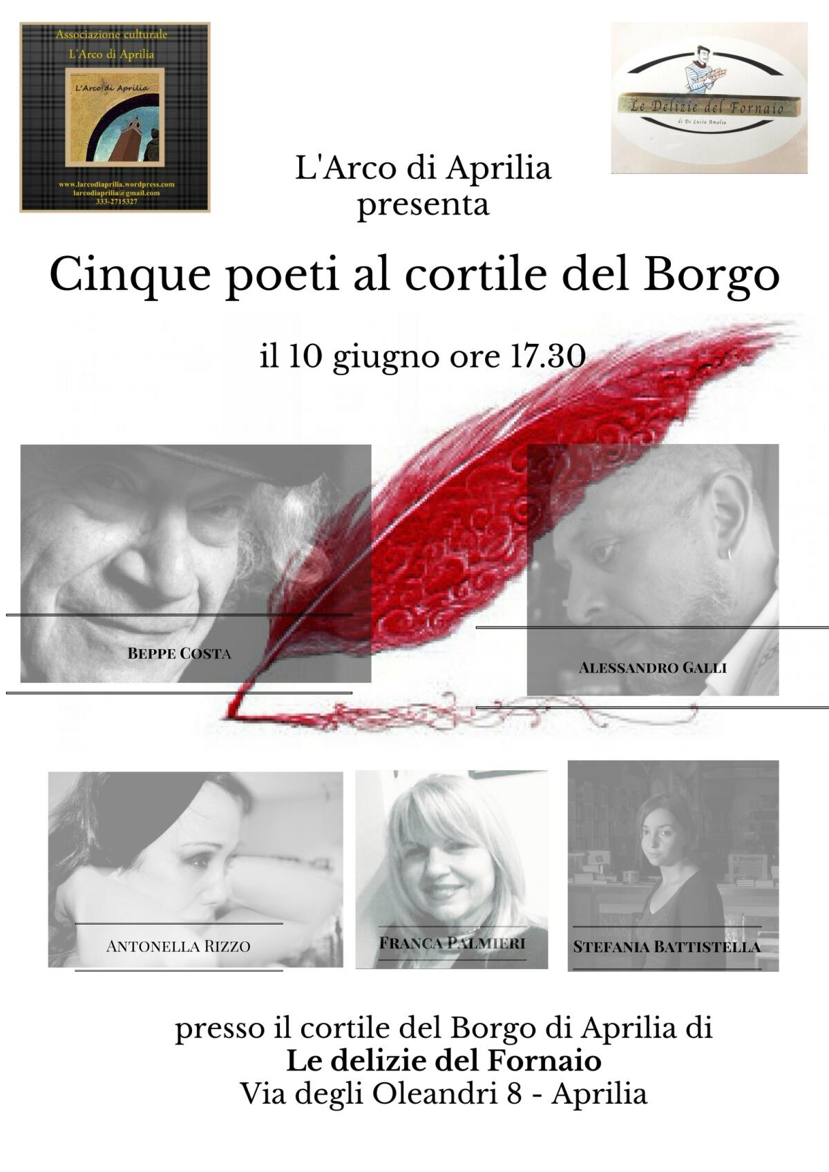 Aprilia, "Cinque poeti al cortile del Borgo" - 