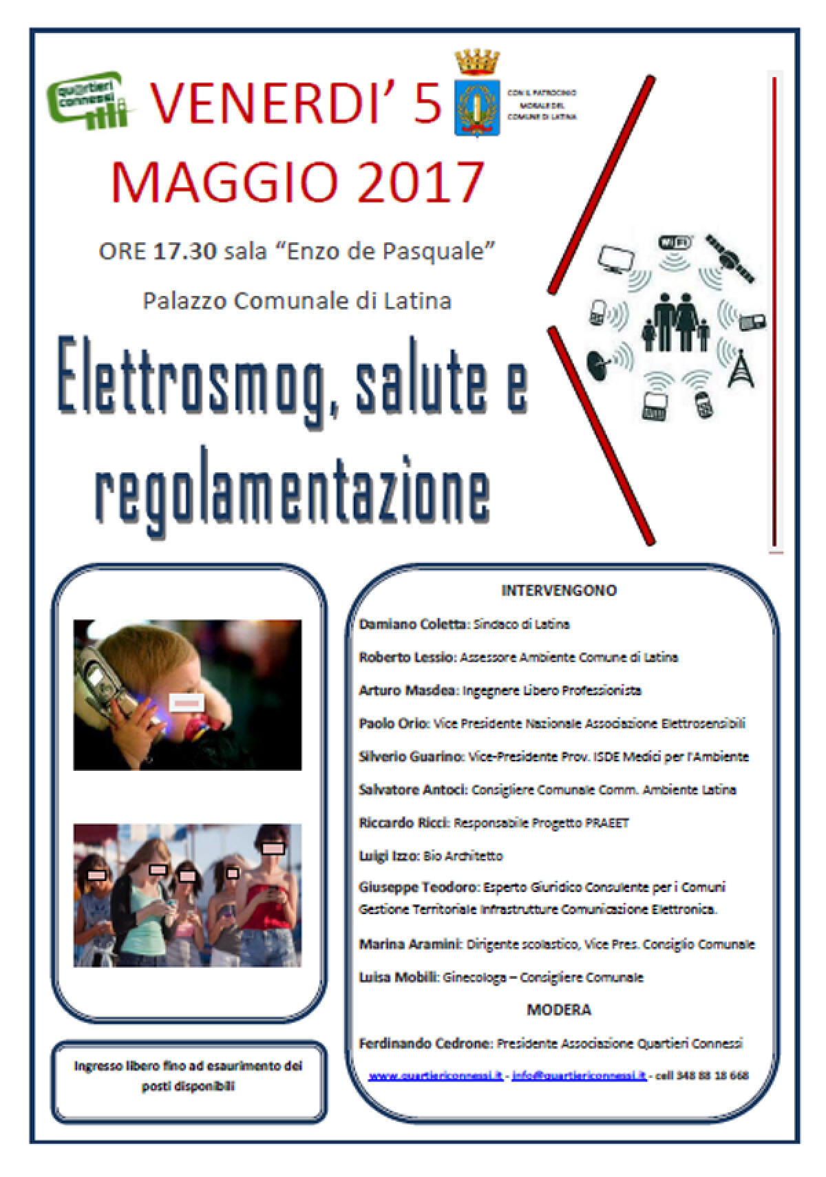 LATINA - Questo venerdì il convegno “Elettrosmog, salute e regolamentazione". - 