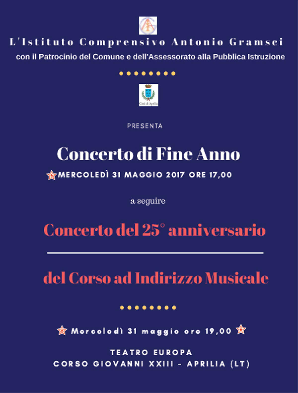 Questo mercoledì ad Aprilia il "Concerto di Fine Anno" dell'Istituto Gramsci. - 