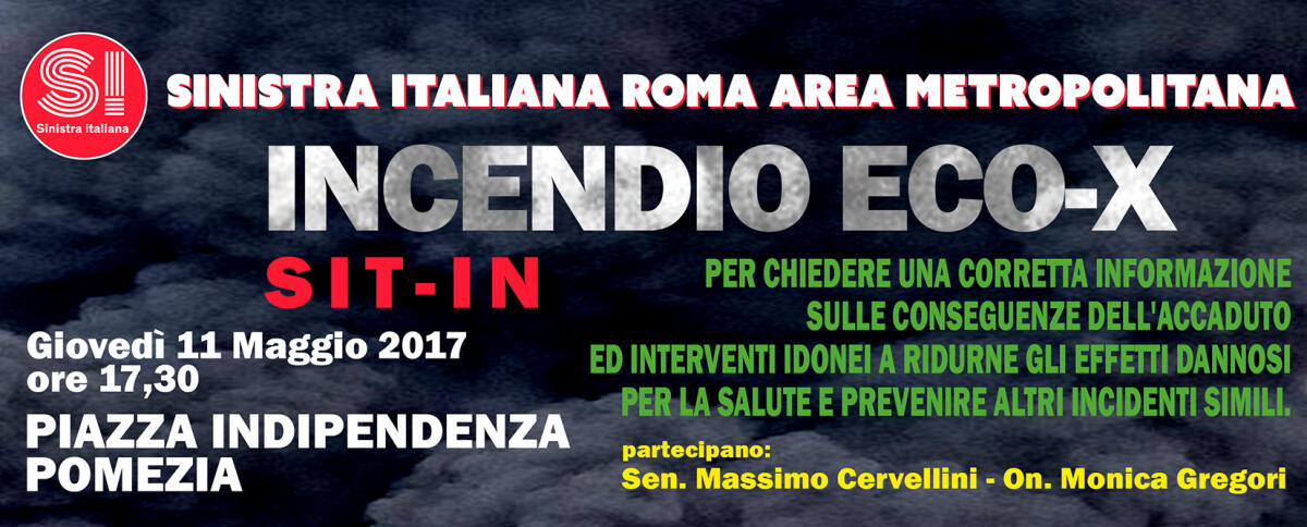 Incendio alla Eco X,  sit-in in piazza Indipendenza a Pomezia - 