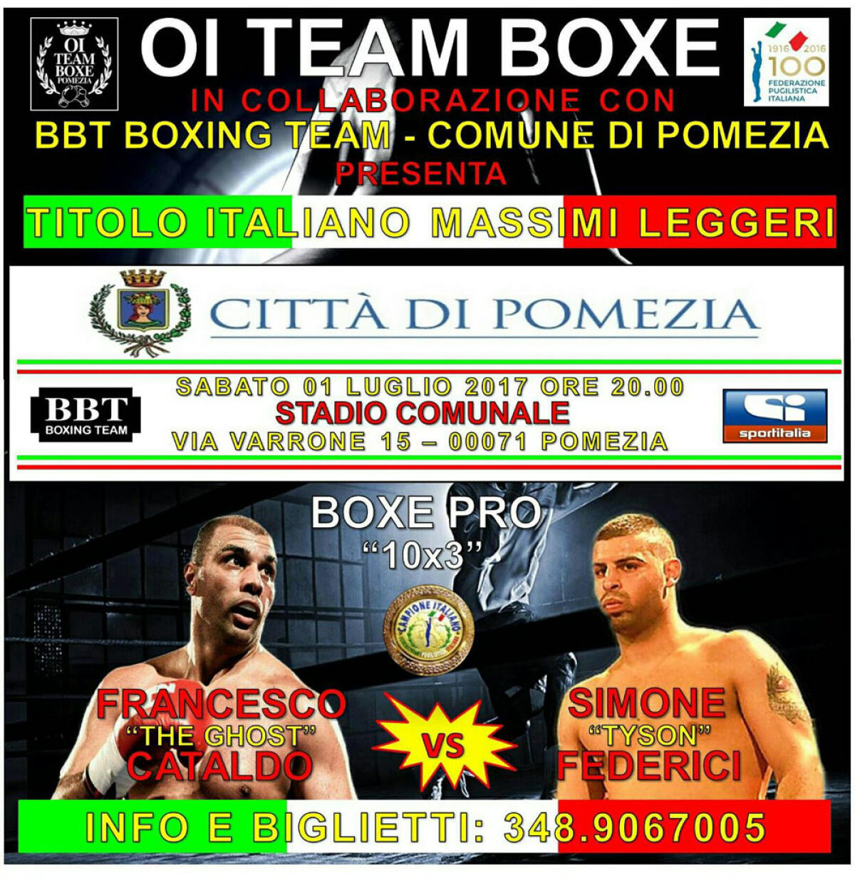 Boxe, a Pomezia sabato 1° luglio sul ring per il titolo italiano dei Pesi Massimi Leggeri. - 