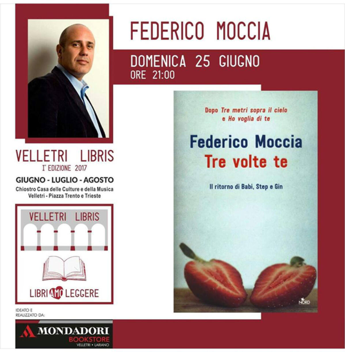 Federico Moccia ospite della rassegna letteraria “Velletri Libris” - 
