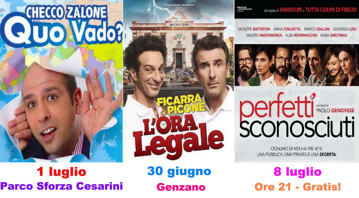 GENZANO - “L’Arena ritrovata": cinema all'aperto al Parco Sforza Cesarini. - 