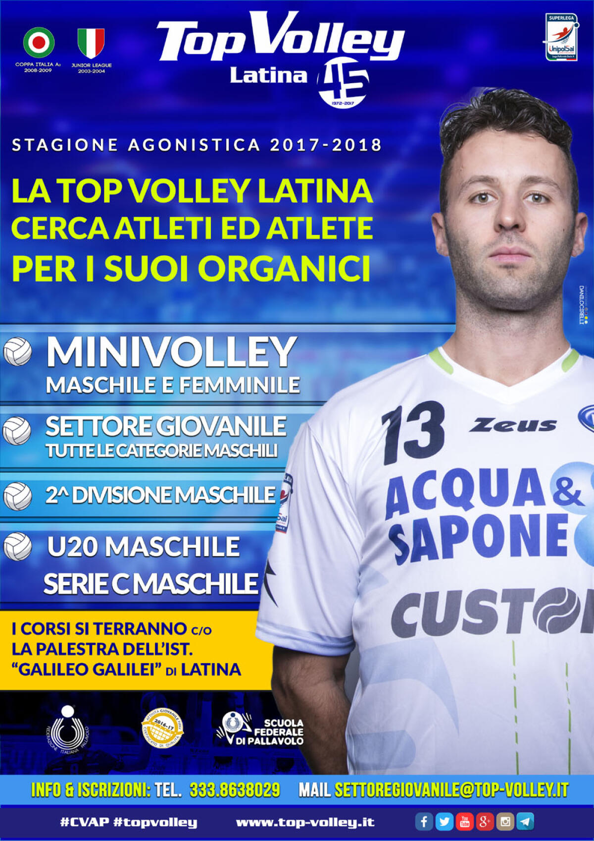 La Top Volley Latina cerca atleti ed atlete per i suoi organici. - 