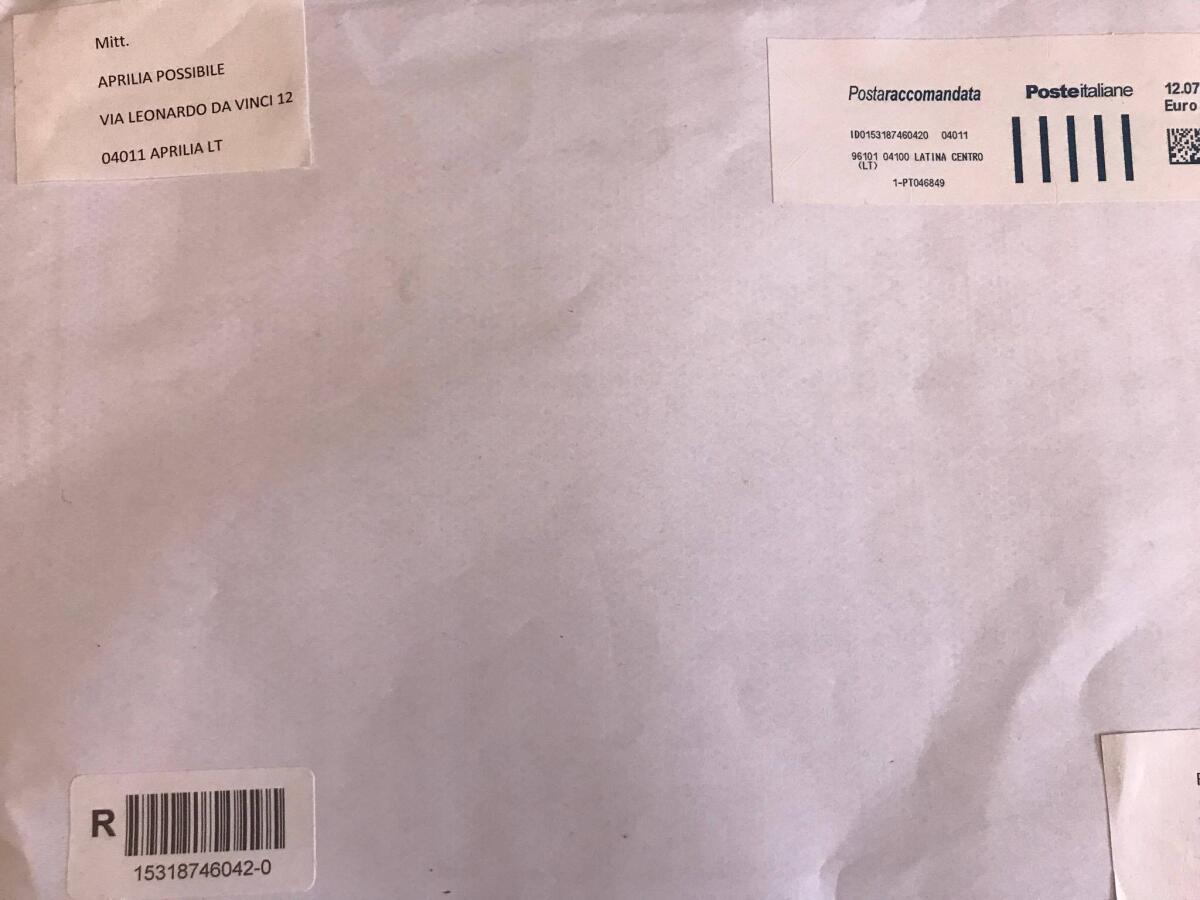 Lettera apocrifa contro il consigliere Zanlucchi e l'assessore Spallacci, Aprilia Possibile prende le distanze - 