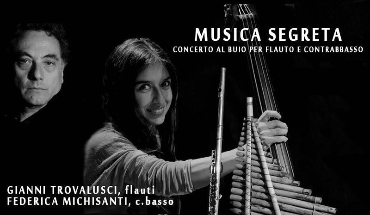 “Concerto al buio”  in acustico per flauto e contrabbasso questo sabato a Latina. - 