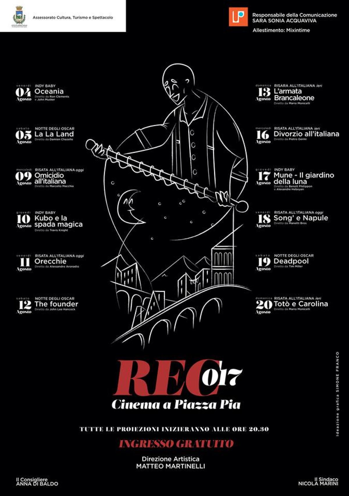 ALBANO - Ultima settimana della Rassegna Estiva Cinematografica in Piazza Pia. - 