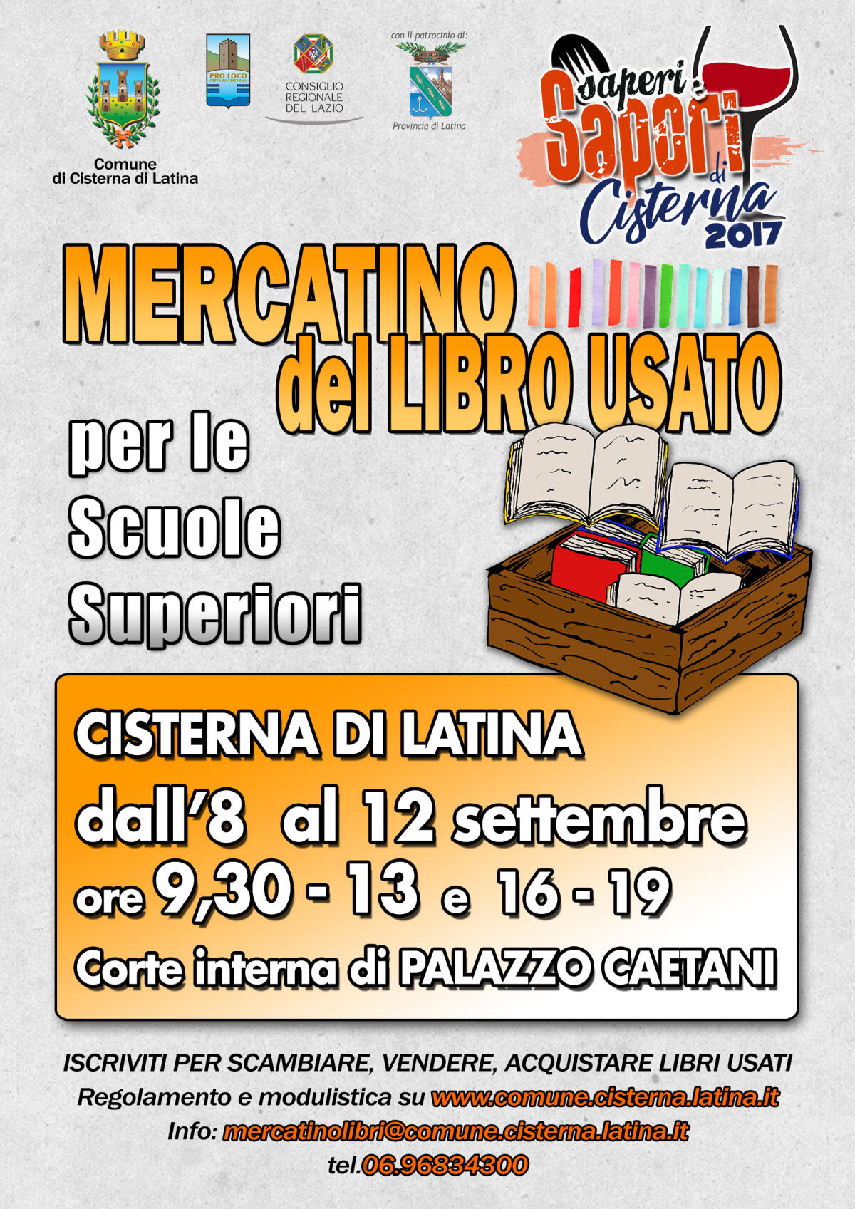 Cisterna - A Palazzo Caetani torna il Mercatino dei Libri scolastici usati - 