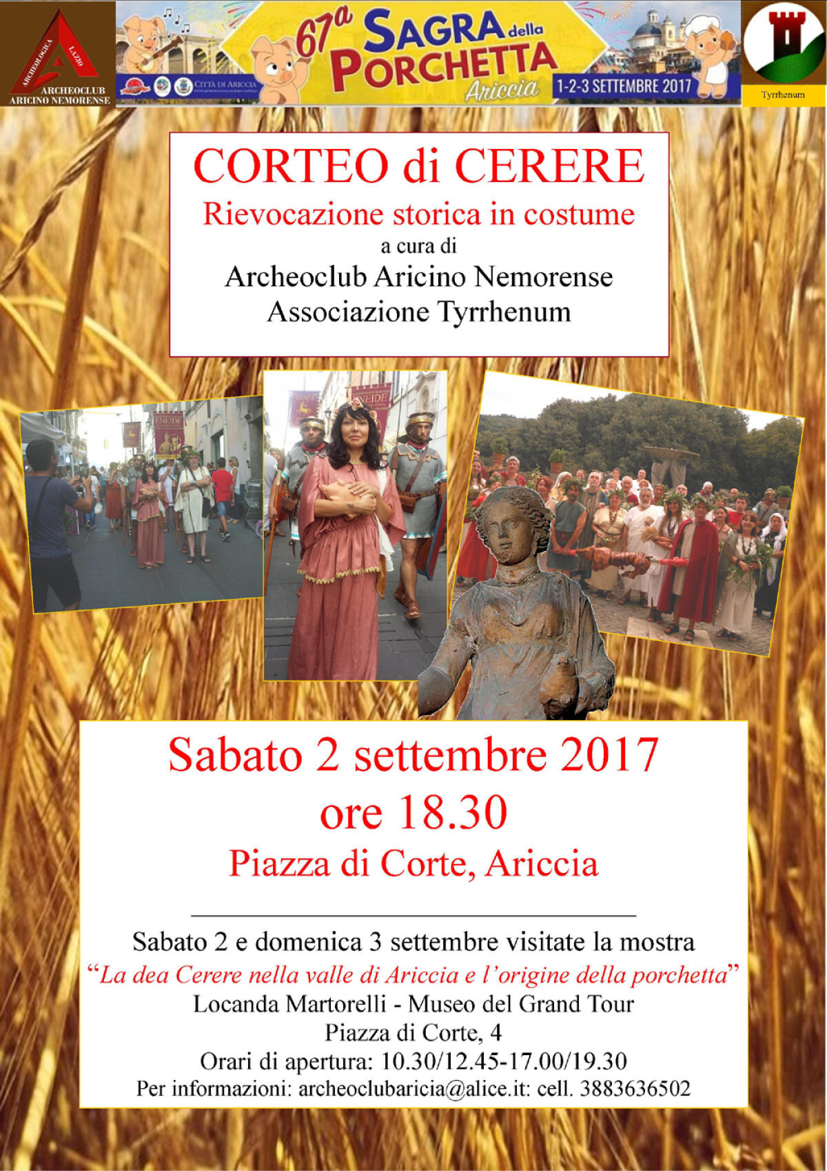 Corteo in costume romano questo sabato alla "Sagra della Porchetta" di Ariccia. - 
