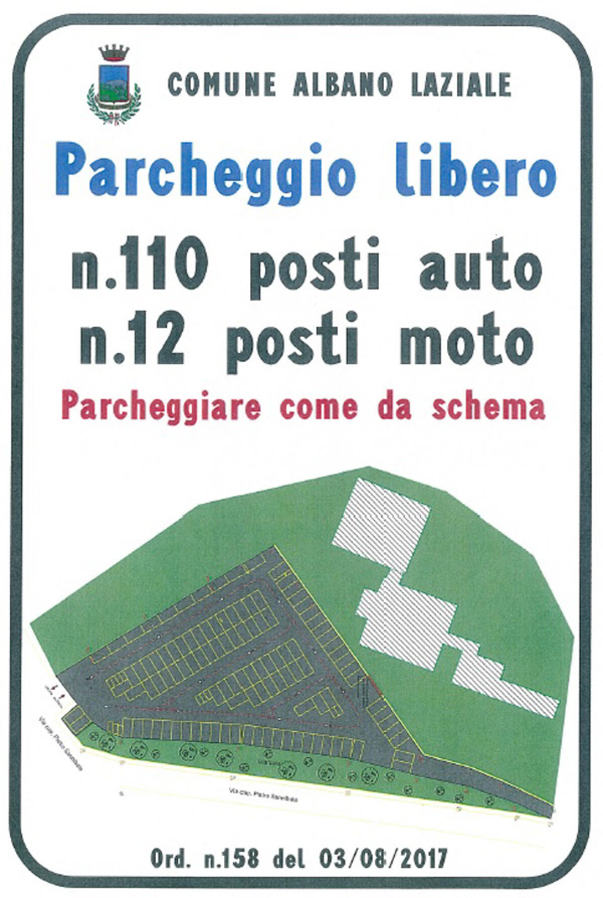 ALBANO – Questo lunedì 14 agosto l’apertura del nuovo parcheggio di Via Sannibale. - 