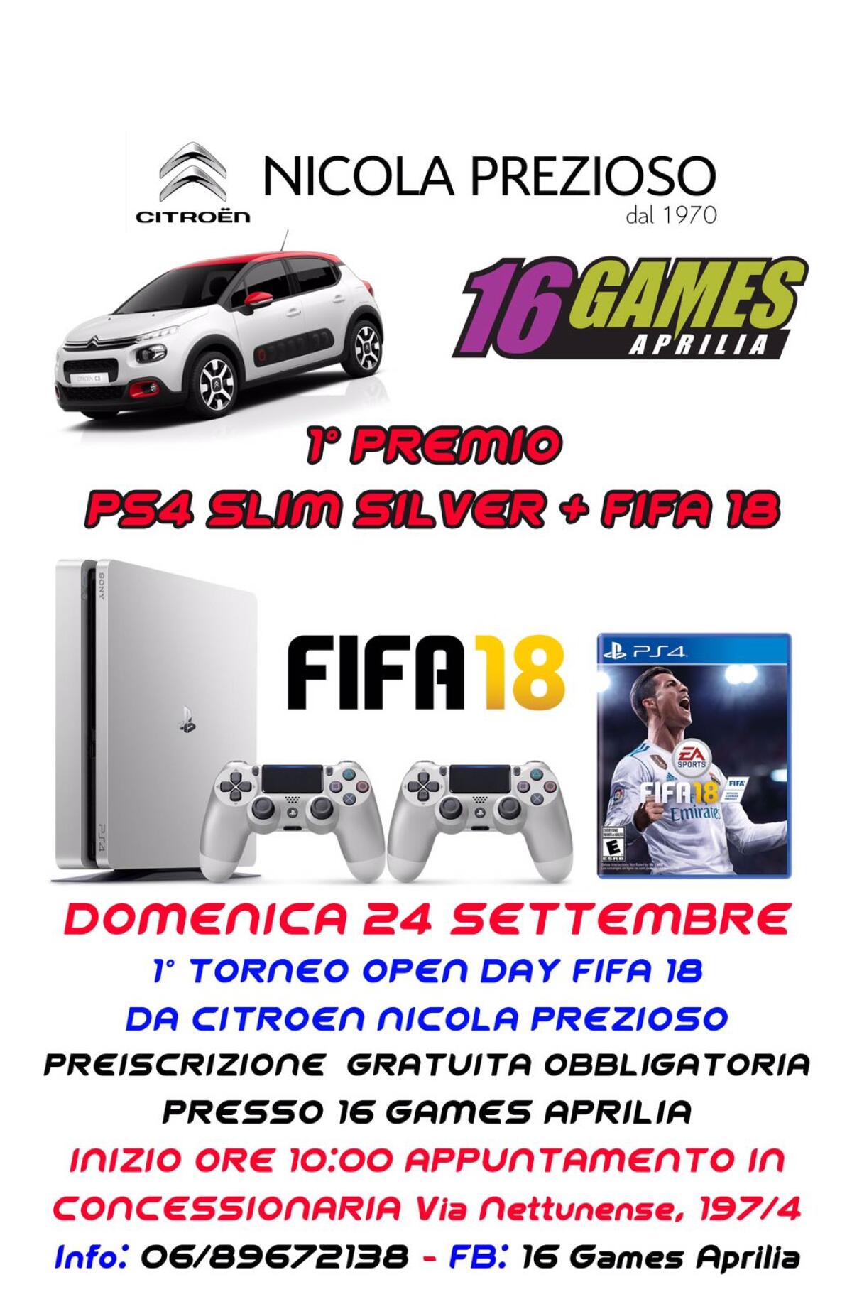 Aprilia - Citroen Nicola Prezioso presenta il primo Torneo Open Day Fifa 18! - 