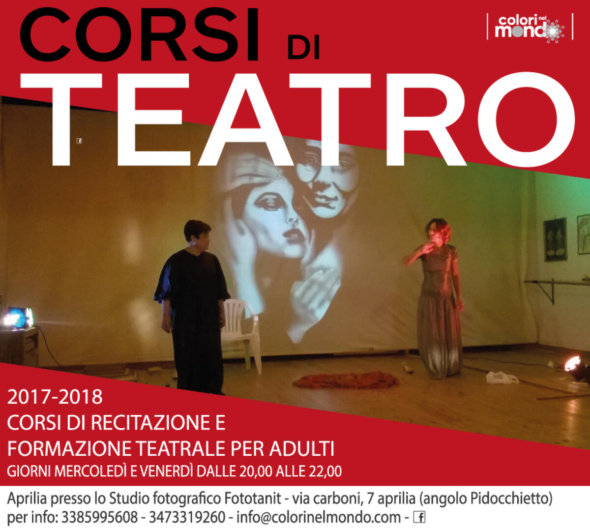 APRILIA - Corso di teatro per adulti con l'associazione “Colori nel Mondo”. - 