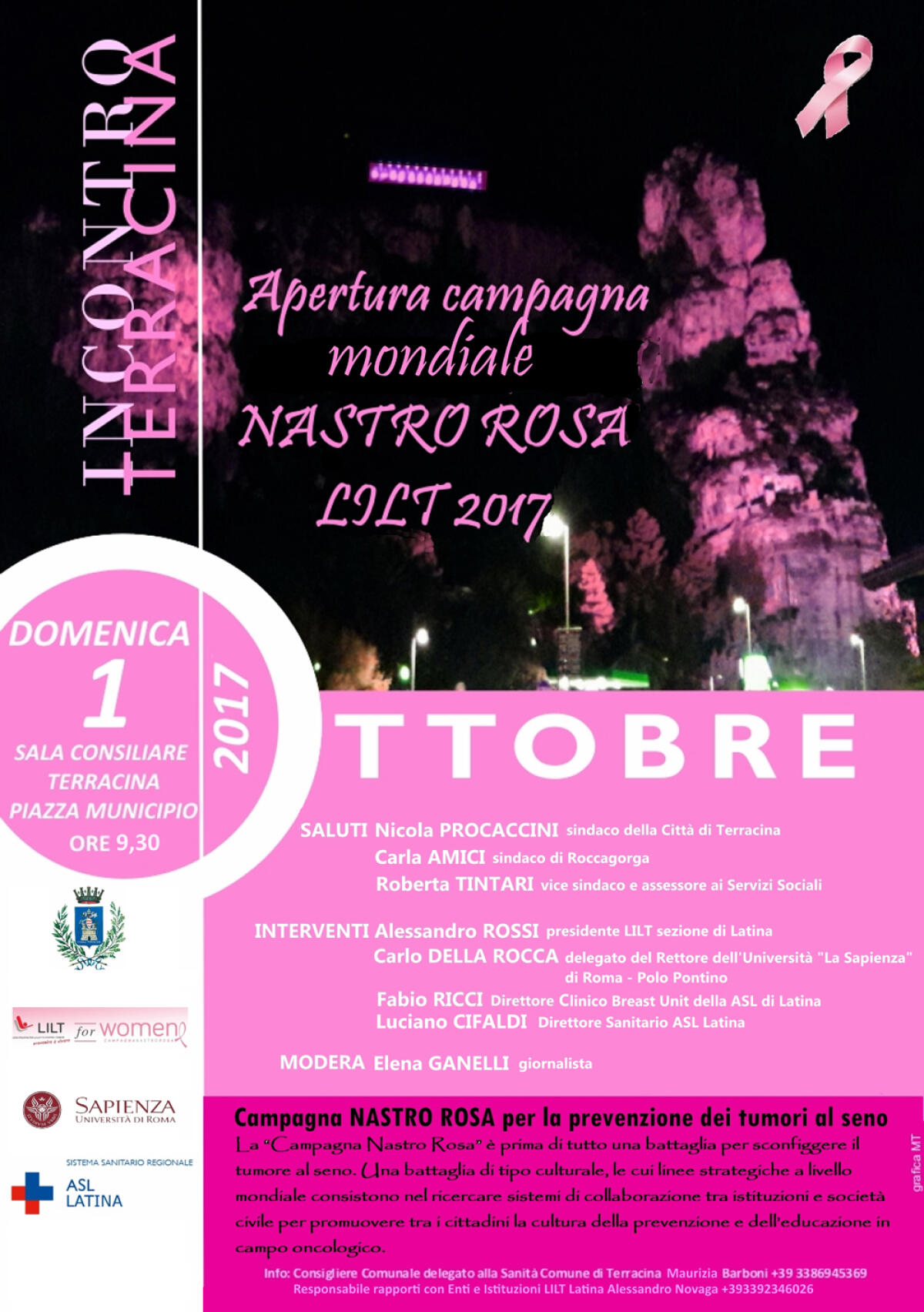 Torna la “Campagna Nastro Rosa” della Lilt, sulla prevenzione del tumore al seno. - 