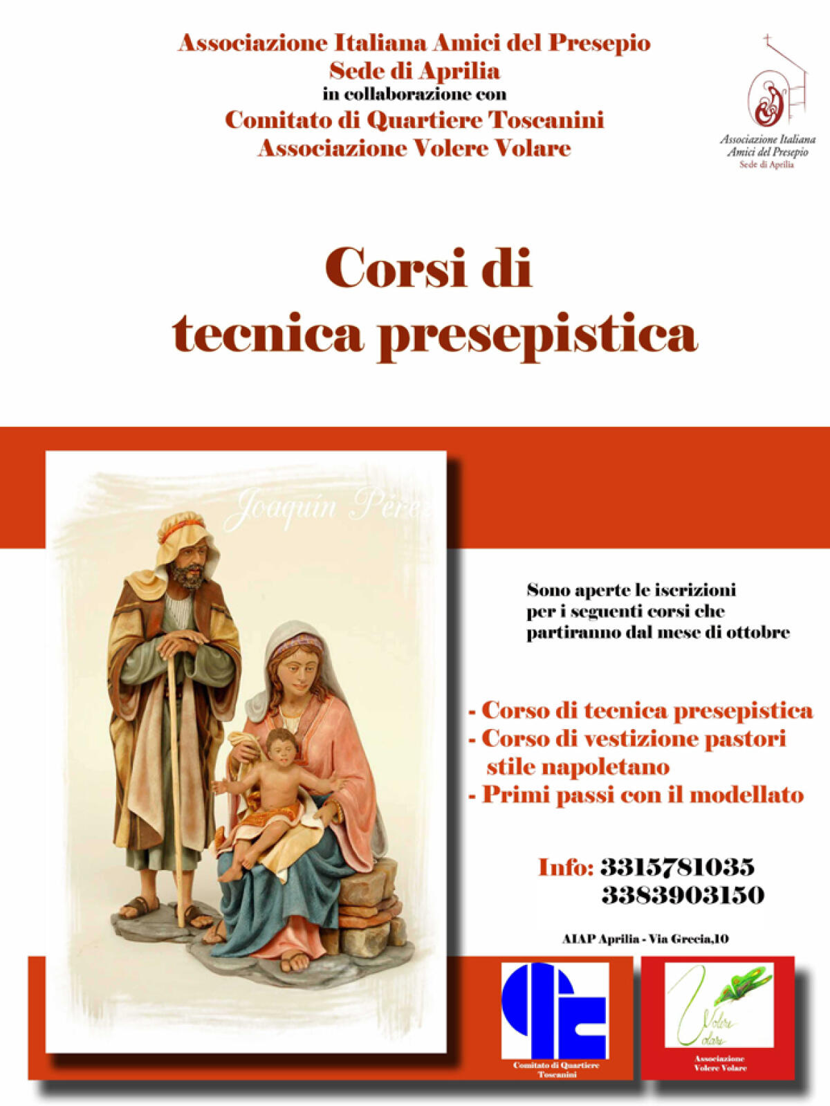 Ad ottobre ad Aprilia i corsi di tecnica presepistica a cura dell'Aiap. - 
