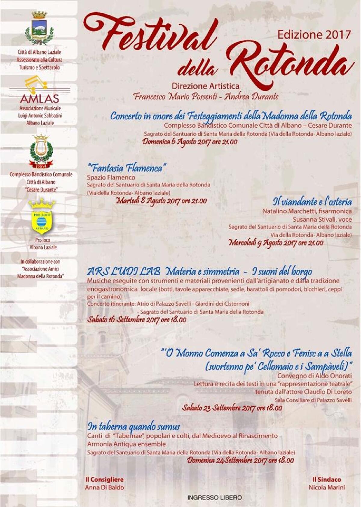 “Festival della Rotonda” ad Albano: questo sabato il convegno di Aldo Onorati. - 